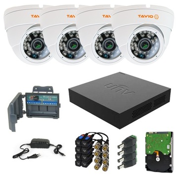 ZESTAW DO MONITORINGU 4 KAMERY FULL HD SZEROKI KĄT