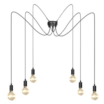 ŻYRANDOL LAMPA METAL PAJĄK SPIDER LOFT 1-16 RAM 3m