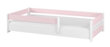 Łóżko dziecięce SIMPLE BABY BOO 180x80 + materac BIAŁY GŁADKI + RÓŻOWY