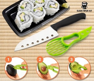 НАБОР СУШИ-ГОТОВКИ С РОЛИКОВЫМ ПРИЖИМНЫМ КОВРИКОМ НОЖ ДЛЯ СУШИ, 24 ШТ.