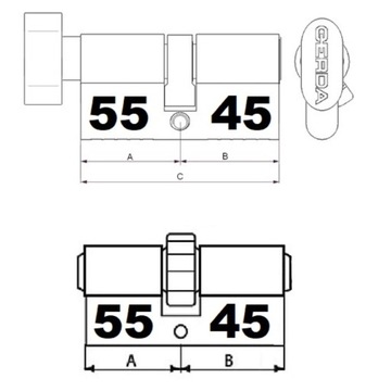 НАБОР ВСТАВОК GERDA H PLUS С РУЧКОЙ G55/45 ЗВЕЗДОЧКА 45/55