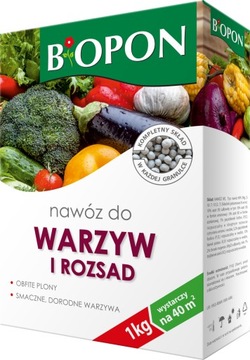 BIOPON NAWÓZ DO POMIDORÓW OGÓRKÓW WARZYW WIELOSKŁADNIKOWY GRANULOWANY 1KG