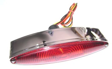 LAMPA MOTOCYKLOWA TYLNA CHROMOWANA PŁASKA - 12V