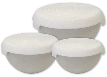 НАБОР КУХОННЫХ МИСШЕК С БИО-КРЫШКАМИ 1,5 3 6л