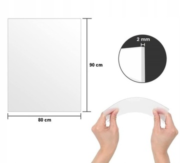ПОЛИКАРБОНАТНАЯ КРЫШКА защитное стекло 90х80 ТОЛЩИНОЙ 2мм бесцветное