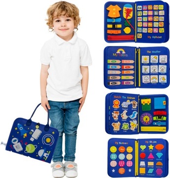 KSIĄŻKA MANIPULACYJNA SENSORYCZNA MONTESSORI motoryka mała
