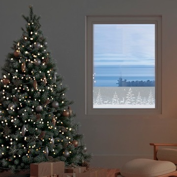 Статическое украшение из фольги для окон, рождественский узор, рождественские елки с оленями, сделай сам