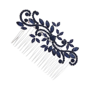Niebieski Rhinestone Bride Hair Comb Chic Nakrycia