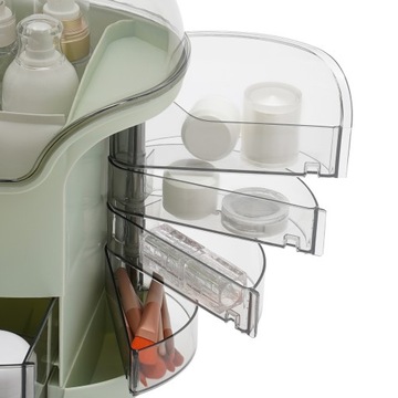 Коробочка для хранения косметики светло-зеленого цвета.