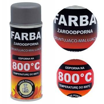 Farba spray żaroodporny 400 ml Hansa SZARY 800°C