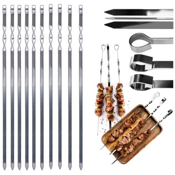 SZPIKULCE SZPIKI SZAMPURY DO SZASZŁYKÓW MIĘSA NA GRILL 48cm NIERDZEWNE