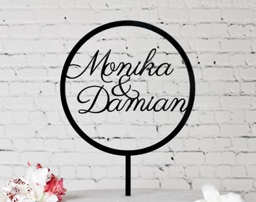 Топпер TŚC-75 - Имена Свадьба Свадьба Черный