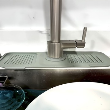 SILIKONOWA MATA NA ZLEW OCIEKACZ POD KRAN SZARA MATA OCHRONNA DO KUCHNI