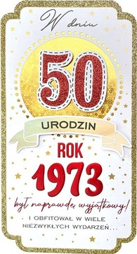 Kartka dla urodzonych w 1973 r na 50 lat PM284