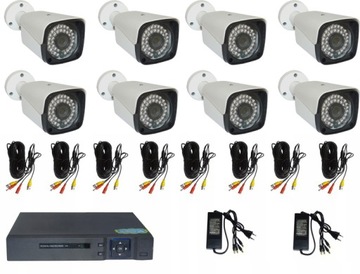 Zestaw do MONITORINGU zewnętrznego 8 kamer 5 MPX