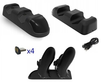 Ładowarka Stacja dokująca 2 Pady PS4 + 4 Adaptery