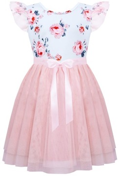 Elegancka Wizytowa Sukienka z Tiulem Uroczystości r 116 6548