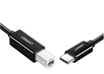 USB-C — USB-B, кабель принтера 480 Мбит/с, 2 м, черный