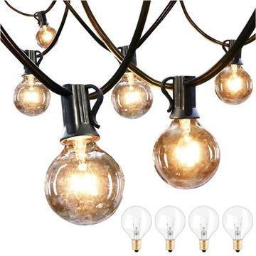 GIRLANDA LAMPKI OGRODOWE 50 PATIO BALKON TARAS 15m