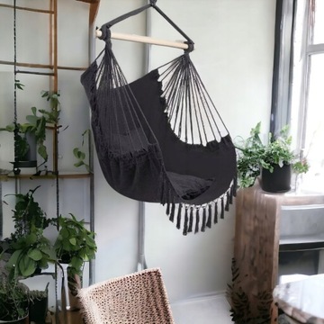 FOTEL BRAZYLIJSKI BOHO KRZESŁO WISZĄCE FOTEL BUJANY HUŚTAWKA HAMAK PODUSZKI