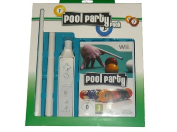 NINTENDO WII POOL PARTY ZESTAW KIJ NOWA GRA BILARD