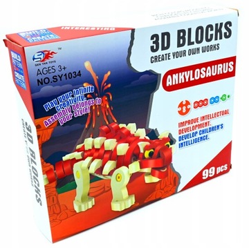 ПЕНОБЛОКИ ДИНОЗАВР МЯГКИЙ 3D ПАЗЛ 98 EL