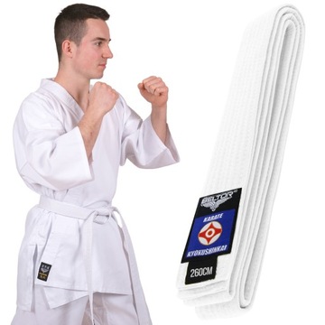 BIAŁY PAS KARATE KYOKUSHINKAI BELTOR 260 cm
