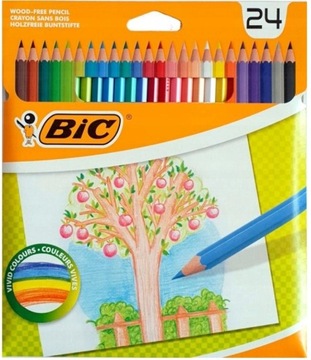 BIC Kredki ołówkowe zestaw 24 kolorów BIC oryginal 24 szt.