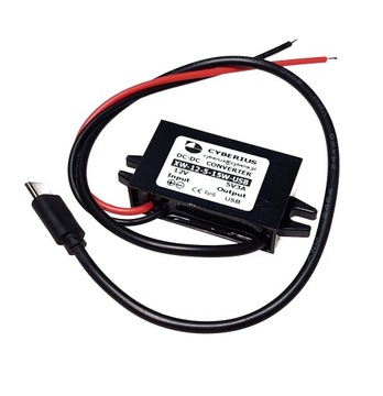 кабель - преобразователь напряжения 12 В х 1x5 В/3 А USB-C