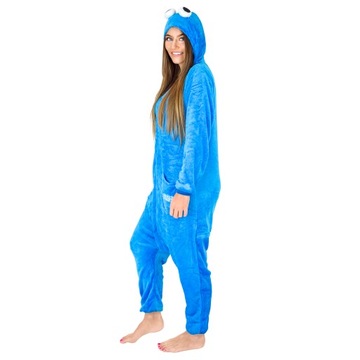 ONESIE KIGURUMI NIEBIESKI ELMO JEDNOCZĘŚCIOWA PIŻAMA PRZEBRANIE UNISEX L