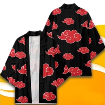 męska kimono cosplay Anime Naruto Akatsuki kardigan Casual luźne B375-75