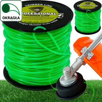 ŻYŁKA TNĄCA KOSY SPALINOWEJ PODKASZARKI WYKASZARKI OKRĄGŁA 2,4mm 100m MOCNA