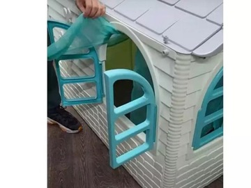 БОЛЬШОЙ XL ДЕТСКИЙ ДОМик Садовая конюшня 129x129x120 см ШТОРЫ Ставни