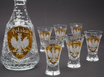 Графин Бокалы CRYSTAL PATRIOTIC Набор Подарочный ОРЕЛ Герб ПОЛЬШИ