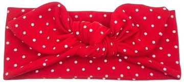 Opaska pin up dziecięca z kokardką czerwona w białe groszki 44-47 cm