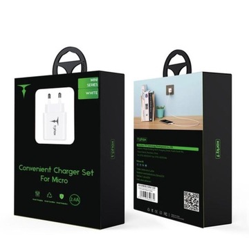 Сетевое зарядное устройство T-PHOX MINI-EU MICRO USB WHITE 1,2M 2,4A