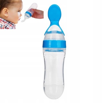 BUTELKA ELASTYCZNA SILIKONOWA Z ŁYŻECZKĄ 90 ML