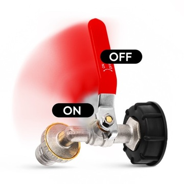 Клапан крана для резервуара Mauser емкостью 1000 л Mauser для шланга 1 дюйм, соединение IBC 60x6