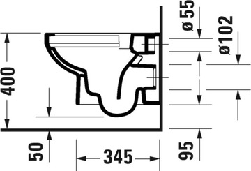 БЕЛЫЙ ПОДВЕСНОЙ УНИТАЗ БЕЗОБОДКИ DURAVIT NO.1 COMPACT