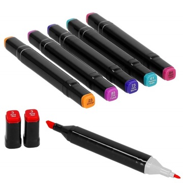 НАБОР ДВУХСТОРОННИХ РУЧОК АЛКОГОЛЬНЫХ МАРКЕРОВ, 48 ШТ. + ЧЕХОЛ-ЧЕХОЛ.