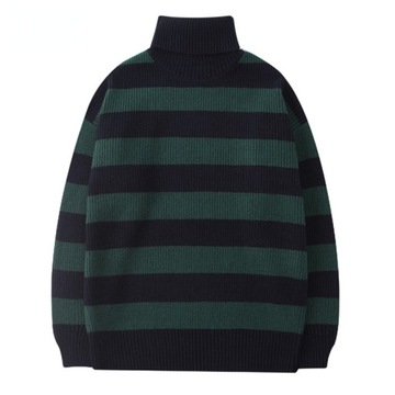 Turtleneck Green Sweater Mens Striped Tate Langdon