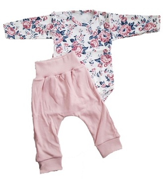 ZESTAW KOMPLET body + półśpiochy bez stópek r. 62