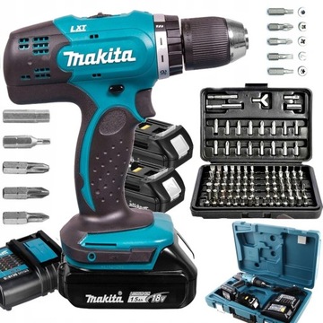 WKRĘTARKA 18V ZESTAW MAKITA 2x AKUMULATOR 1,5 AH TORX BITY 100 EL. WALIZKA