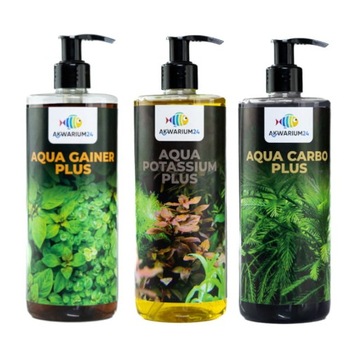 NAWOZY AKWARIUM GAINER CARBO POTAS ZESTAW 3x500ml