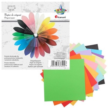 Papier origami, 100 arkuszy 15 x 15cm, CRAFT-FUN