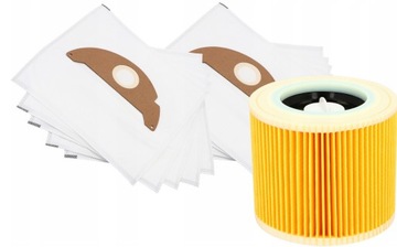 10x WORKI DO ODKURZACZA + FILTR DO KARCHER WD2 MV2