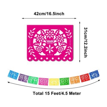 Baner na imprezę meksykańską Fiesta wiszący baner Kolorowy 9 wzorów 15 stylów D