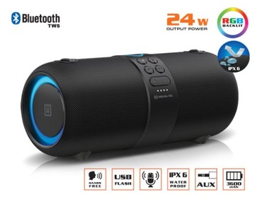 Głośnik Przenośny REAL-EL X-735 24W AUX IPX6 Jakość