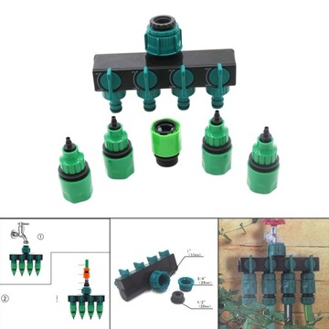 Plastic Garden Hose Splitter Way Tap Irrigation with Shut 2inch Male Thread