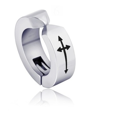 СЕРЬГА без пирсинга КЛИП, дизайн СТАЛ316Л